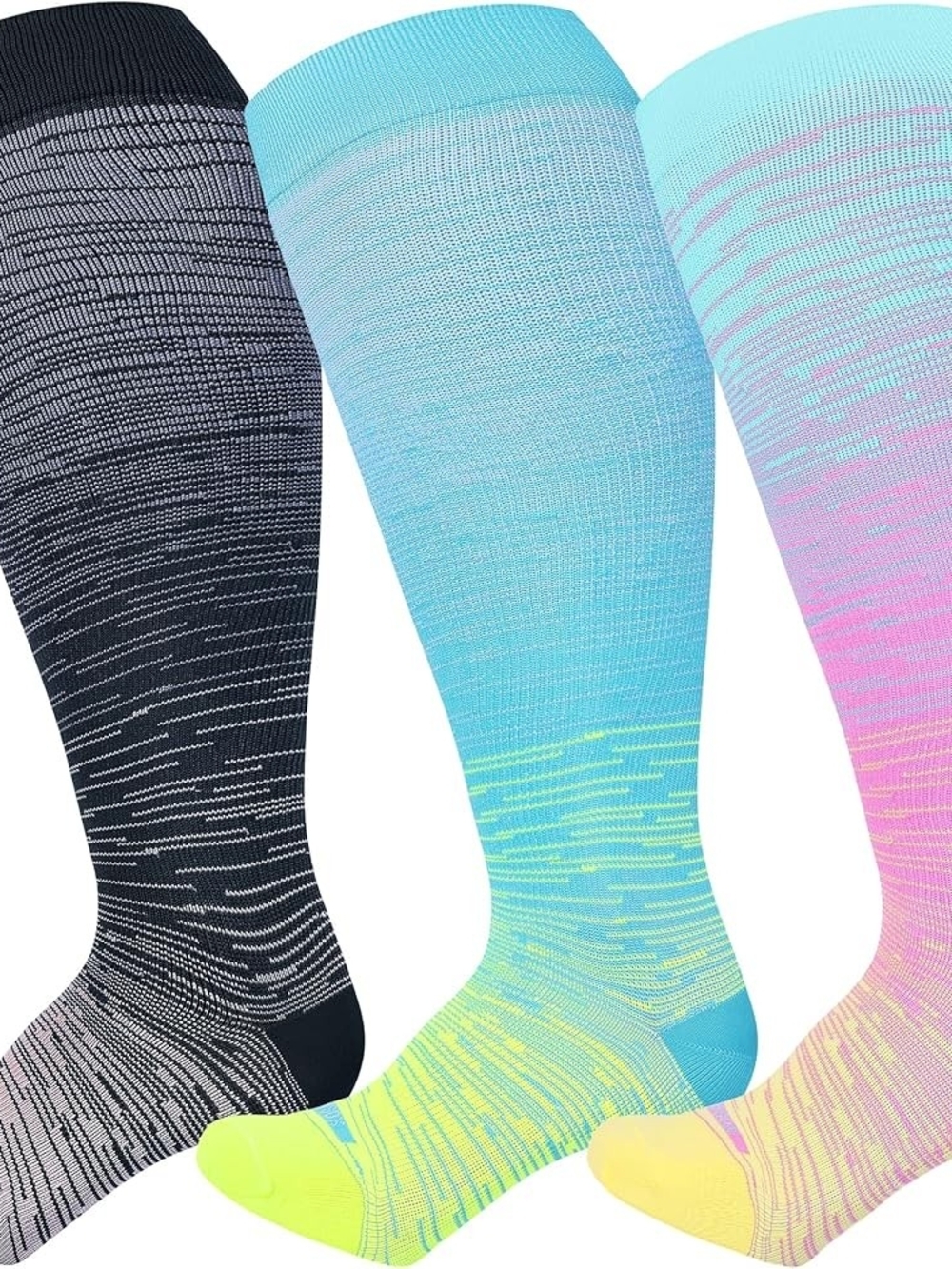 Women's Gradient Knee-High Compression Socks - Wide 15-20 mmHg